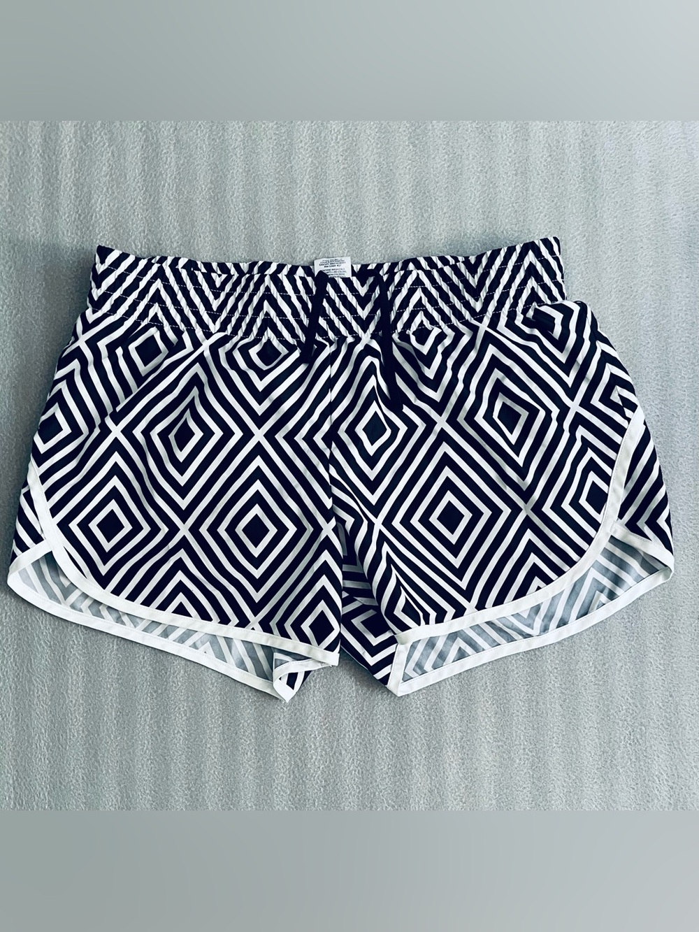 Athletic Works Navy and White Geometric Athletic Shorts